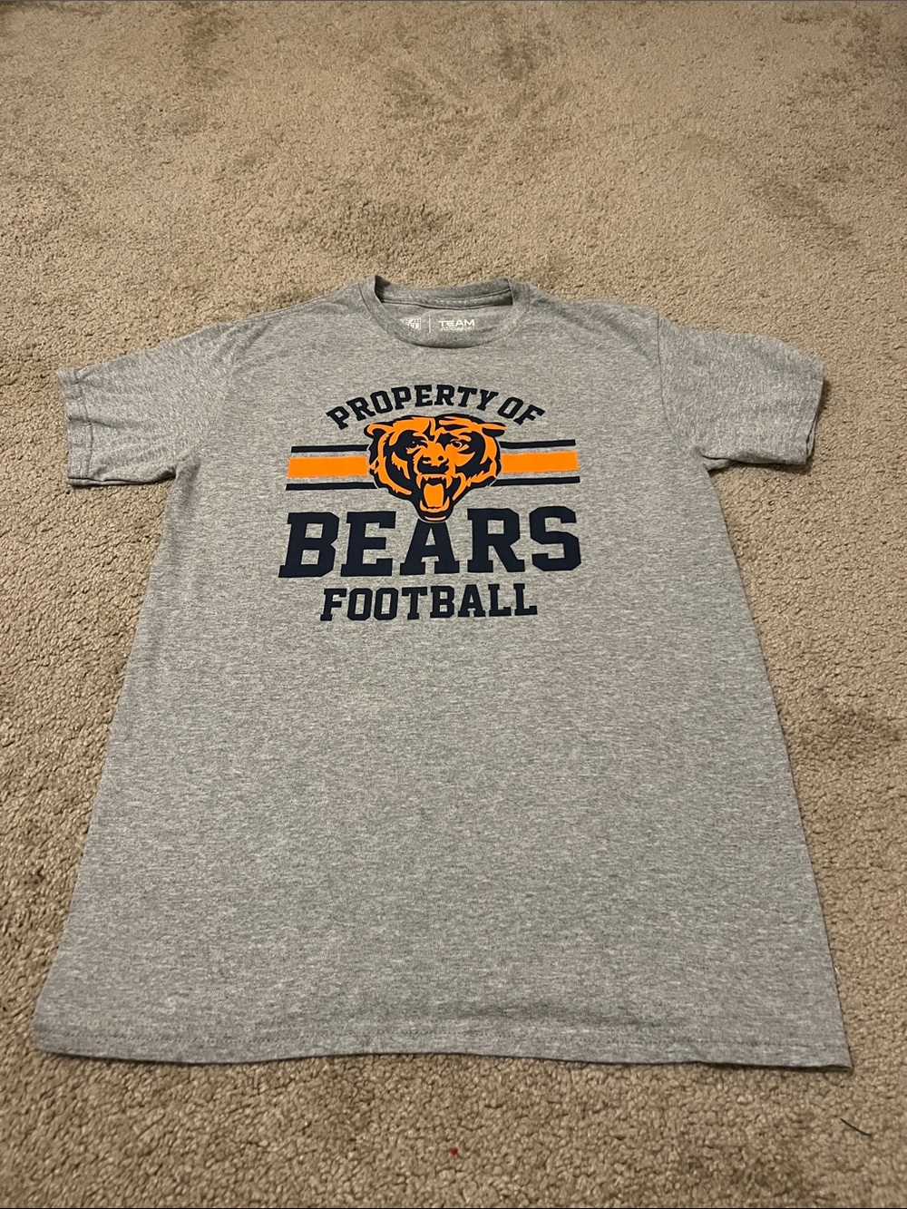 Bears Football Graphic Tee - Gray with Navy & Orange